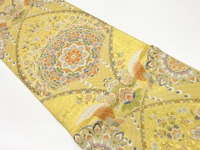 JAPANESE FUKURO OBI / WOVEN ABSTRACT FLOWER CREST